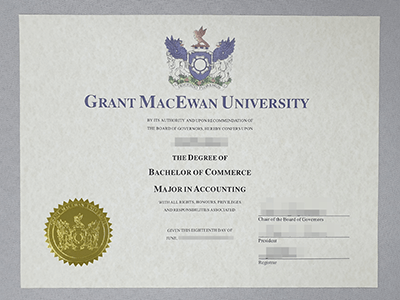 加拿大格兰特麦克尤恩大学毕业证样本