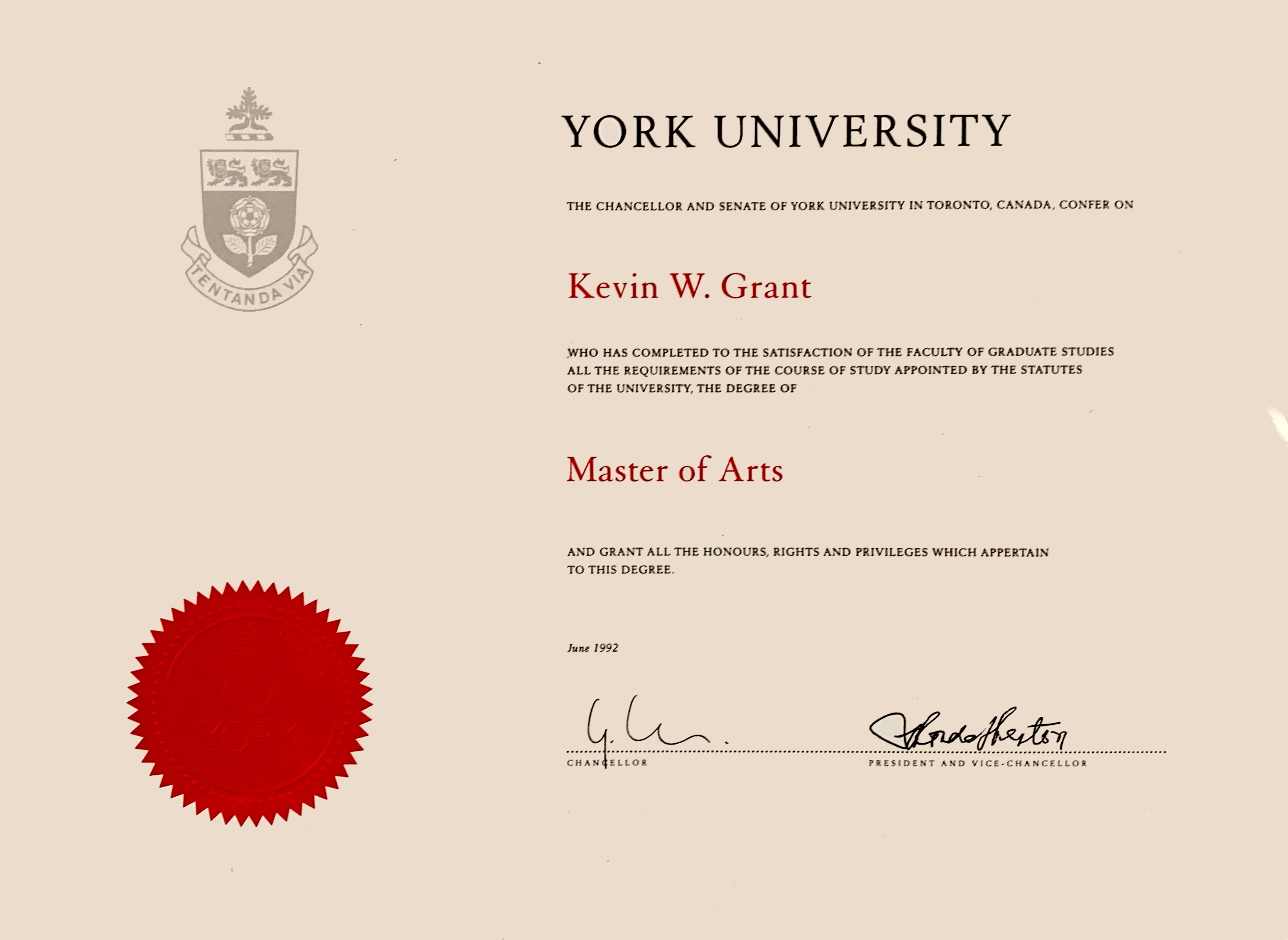 加拿大约克大学毕业证样本