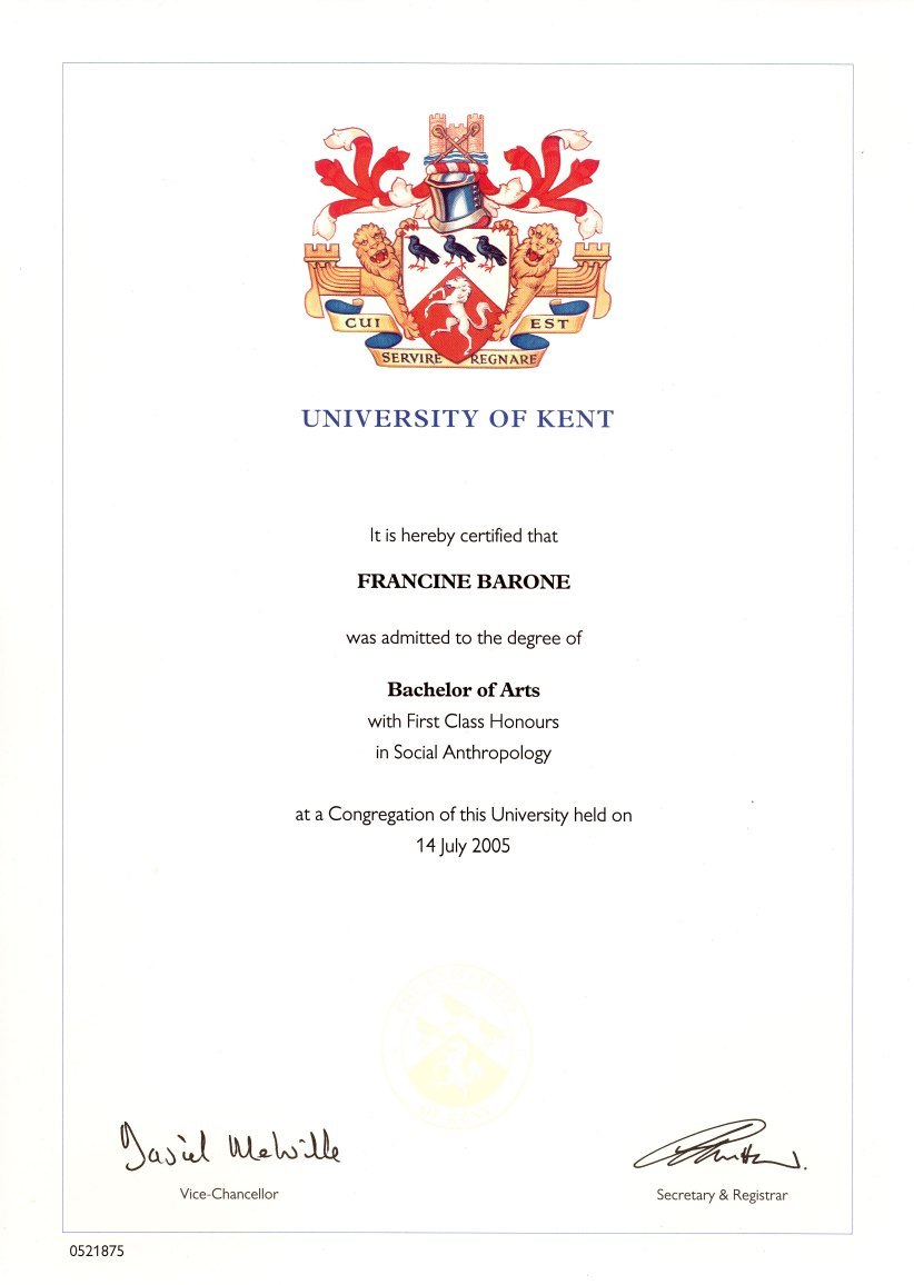 英国肯特大学毕业证样本