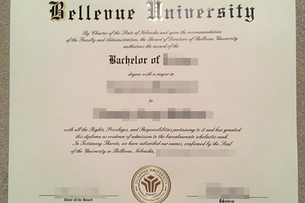 美国贝尔维尤学院毕业证样本