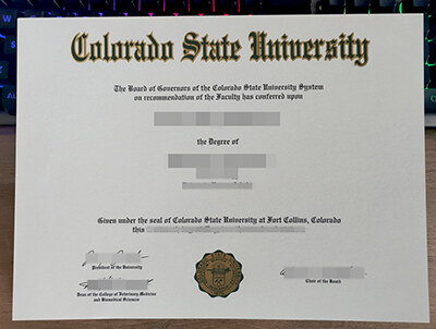 美国科罗拉多州立大学毕业证样本