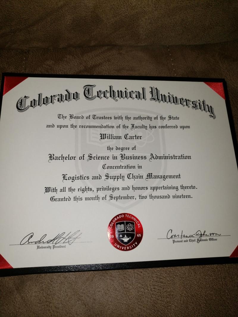 美国科罗拉多技术大学毕业证样本