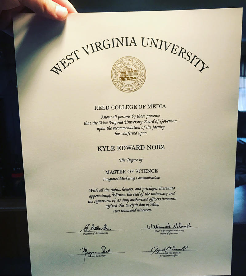 美国西弗吉尼亚大学毕业证样本