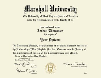 美国马歇尔大学毕业证样本