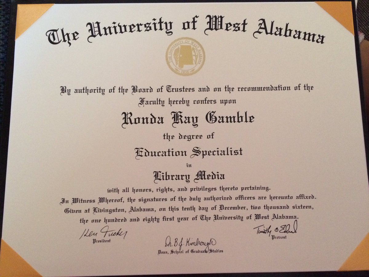美国西阿拉巴马大学毕业证样本