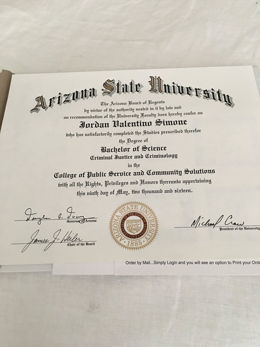 美国亚利桑那州立大学毕业证样本