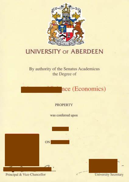 英国阿伯丁大学毕业证样本