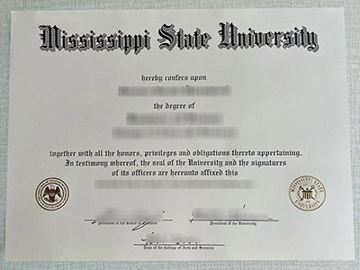 美国密西西比州立大学毕业证样本
